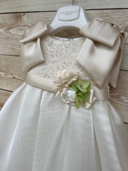 Abito Cerimonia Colorichiari Champagne con Fiocchi in Raso