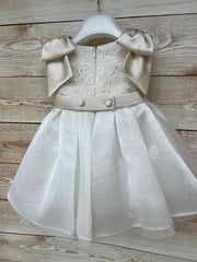 Abito Cerimonia Colorichiari Champagne con Fiocchi in Raso